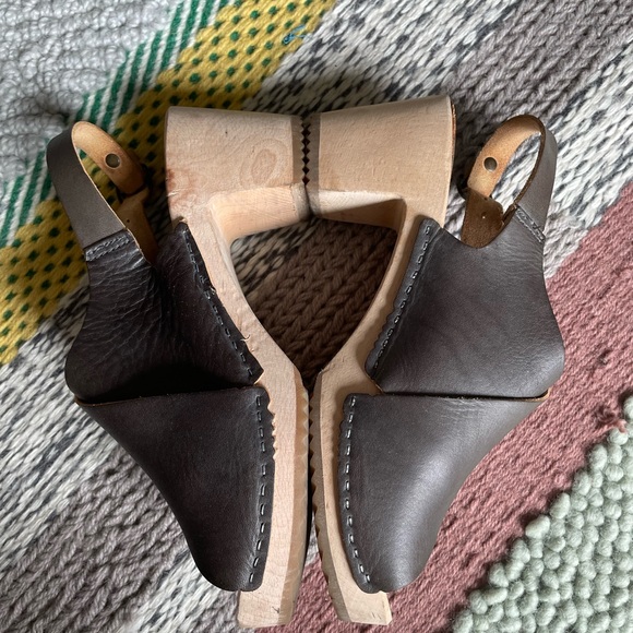 Bosabo France 🇫🇷 Gorgeous Handmade Leather Low Heel Wooden Soles - Size 8/8.5 - Picture 3 of 15